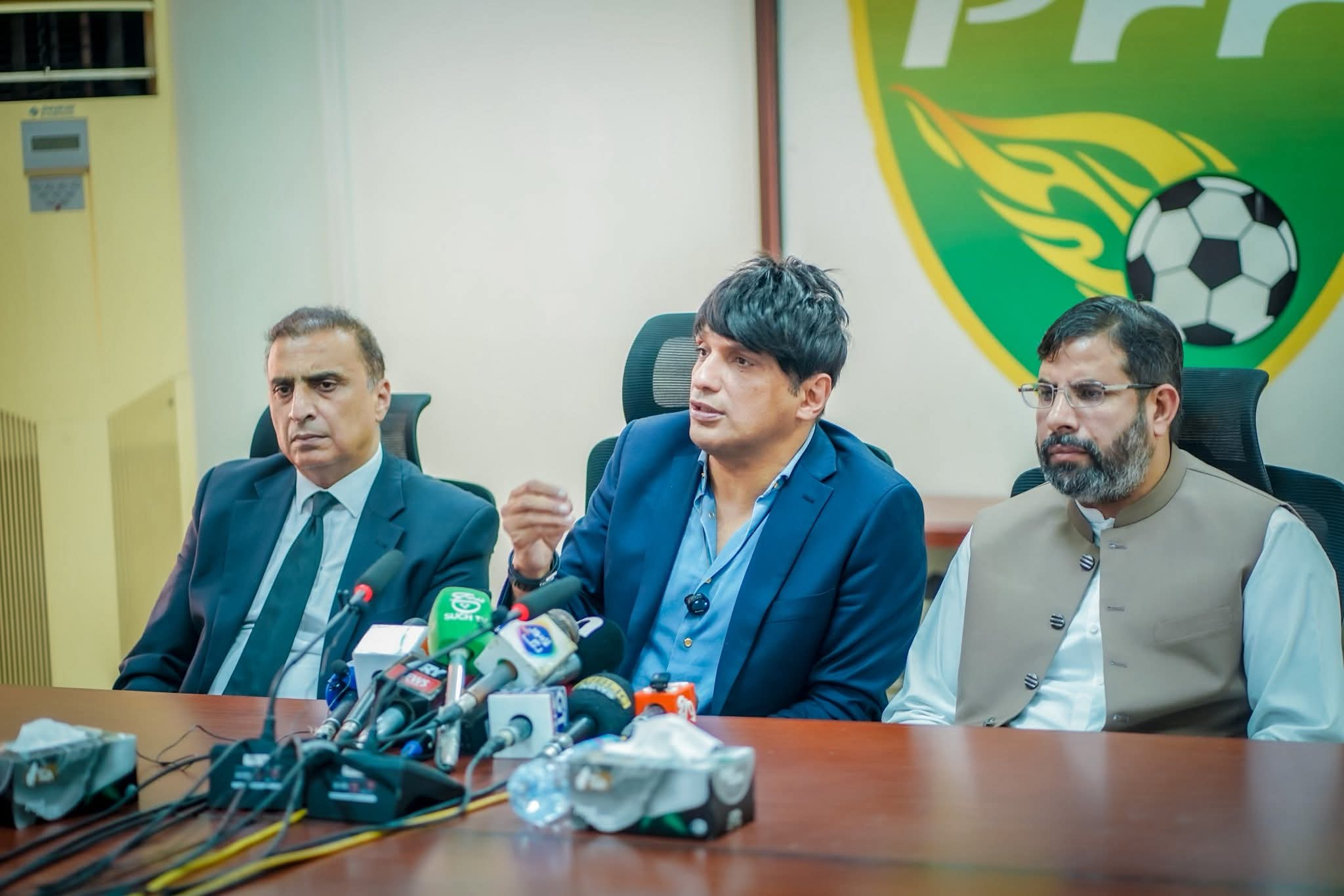President of the Pakistan Football Federation (PFF), Syed Mohsen Gilani, held a press conference