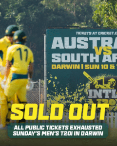 Opening T20I in Darwin sold out as international cricket returns to the Top End