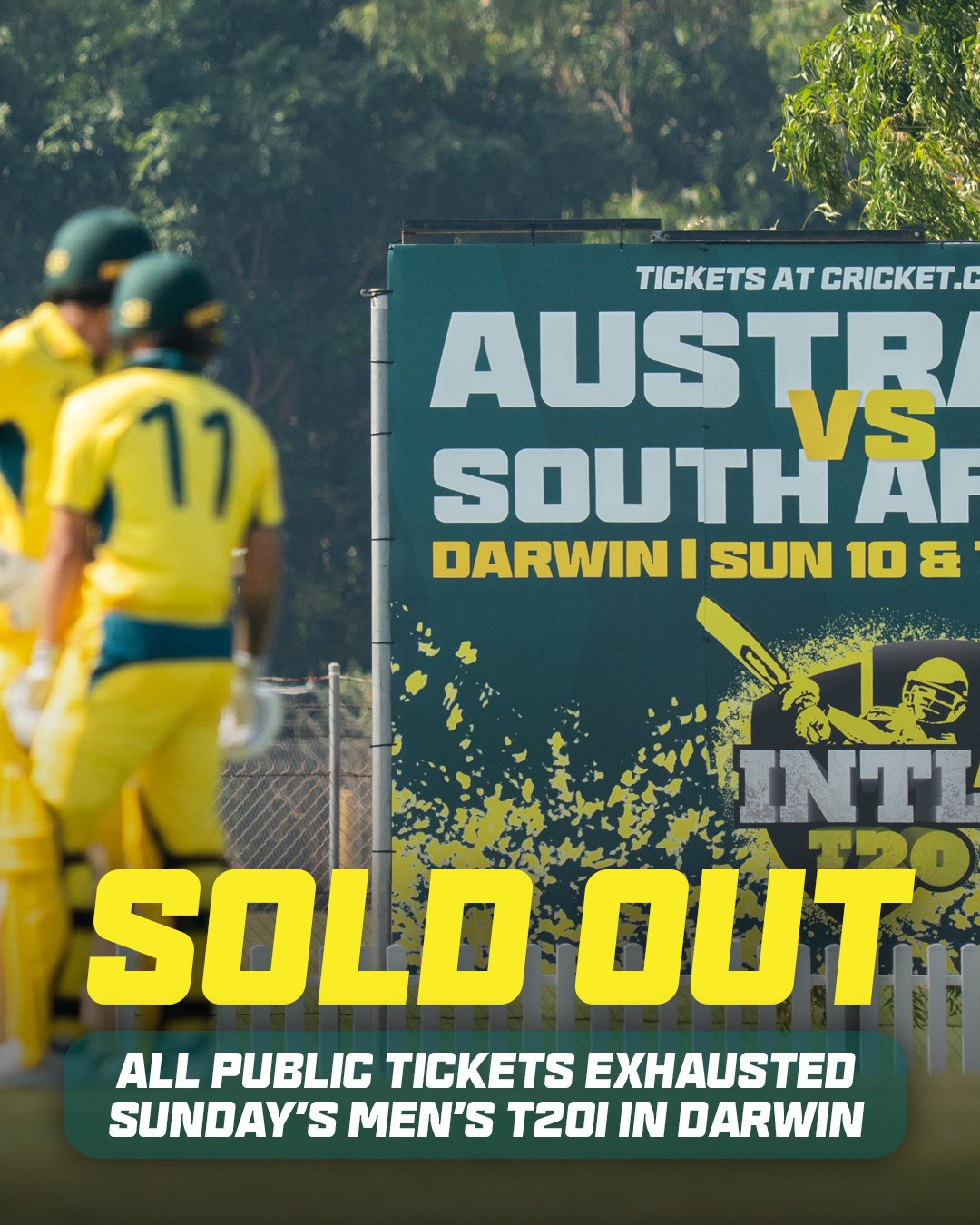 Opening T20I in Darwin sold out as international cricket returns to the Top End