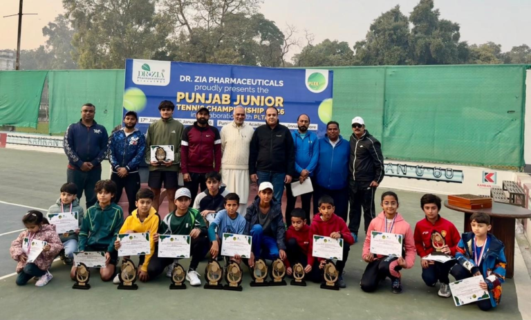 Muaz clinches triple crown at Dr. Zia Pharmaceuticals Punjab Junior Tennis