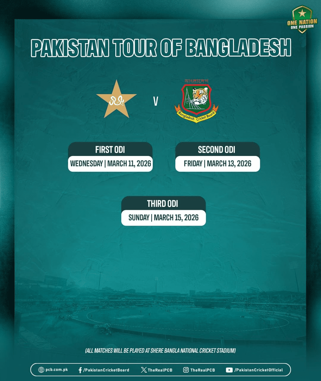 Pakistan to tour Bangladesh in March